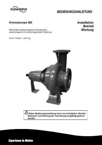 Bedienungsanleitung Kreiselpumpe ME - TS-Pumpentechnik GmbH