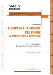 EUROPEAN LIFE SCIENCE CEO FORUM - Sachsforum.com