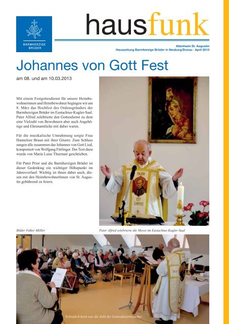 Johannes von Gott Fest - Alten- und Pflegeheim St. Augustin der ...