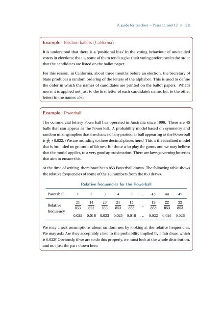 Probability - the Australian Mathematical Sciences Institute