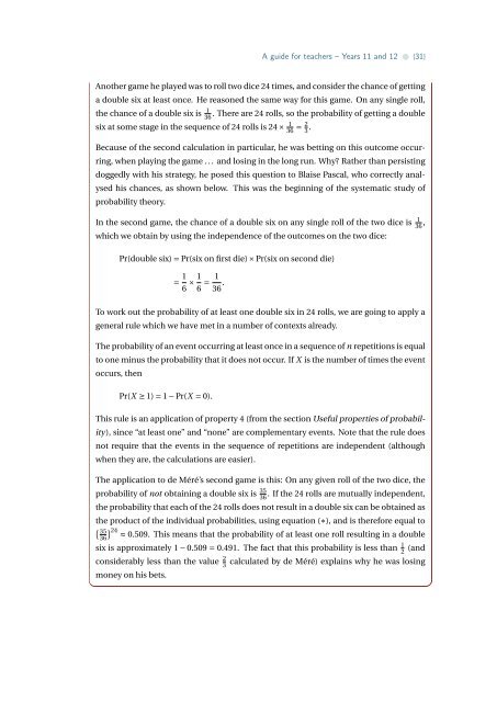 Probability - the Australian Mathematical Sciences Institute