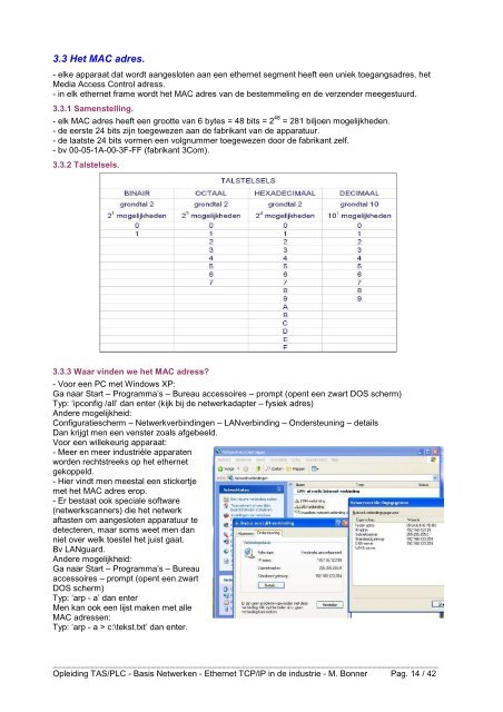 Basis Netwerken - Ethernet TCP/IP in de industrie - RTC Oost ...