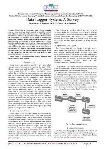Data Logger System: A Survey - International Journal of Computer ...
