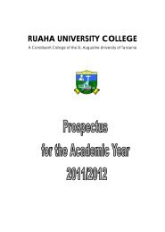 RUCO Prospectus 2011/2012 - Ruaha University College