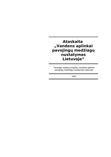 Ataskaita „Vandens aplinkai pavojingų medžiagų nustatymas ...