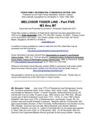 MELCHIOR YODER LINE - Part FIVE M3 thru M7 - Yoder Family ...