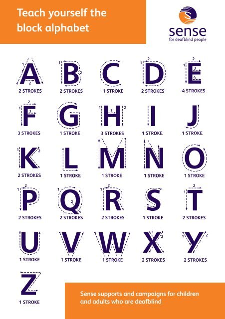 Block alphabet - Deafblind Information