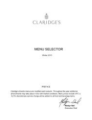 MENU SELECTOR - Claridge's