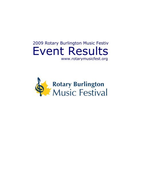 Event Results - Rotary Burlington Music Festival