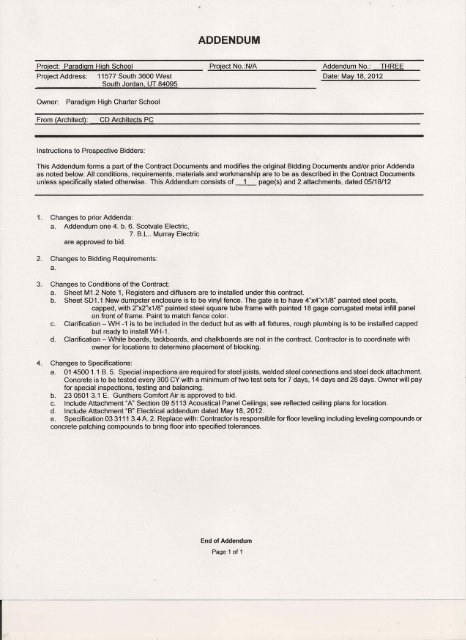 Addendum Construction Project Example Addendum 3.pdf - Peck Ormsby Construction