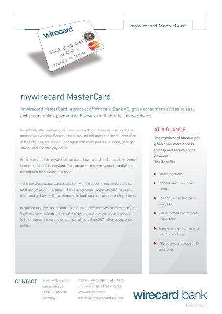 Mywirecard Mastercard