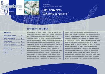 XIV Concorso âSistema d'Autoreâ - Metra SpA