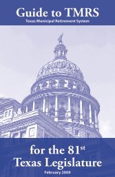 Guide to TMRS for the 81st Texas Legislature - Texas Municipal ...