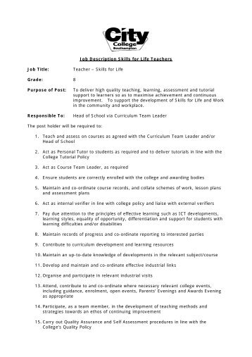 english teacher job description