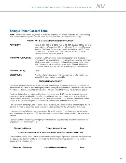 Mass Fatality Incidents: A Guide for Forensic Identification