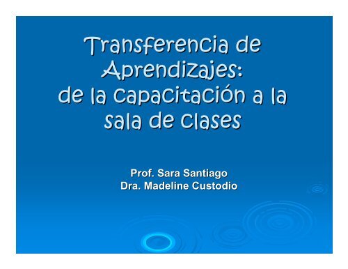 Tentativa de Transferencia de la Capacitación al Aula - Alacima