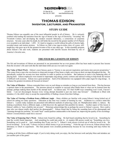 Реферат: Thomas Edison Essay Research Paper Thomas Edison