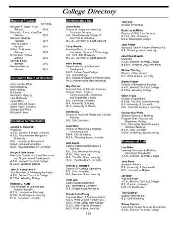 2010-2011 Belmont Technical College Catalog - Belmont College