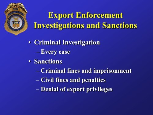 Export Enforcement: Policing the Avenues of Trade