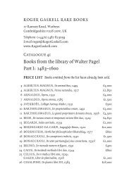 Books from the library of Walter Pagel Part I: 1483â€“1600