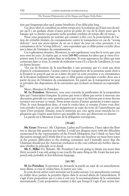 the travaux prÃ©paratoires hague rules hague-visby rules - Comite ...