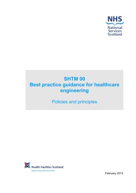 Scottish Health Technical Memorandum 00 [PDF 507Kb]