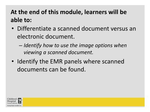 Meditech Scanning & Archiving - Children's Hospital Central California