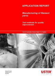 Manufacturing of filament yarns - Uster Technologies