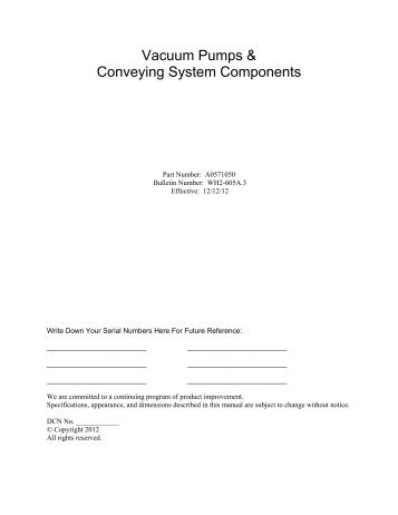 Vacuum Pumps & Conveying System Components - AEC