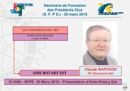Aide Rotary Est - Rotary France District 1680, Alsace