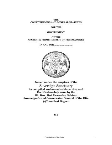 Constitutions of the Antient and Primitive Rite - Sovereign Sanctuary ...