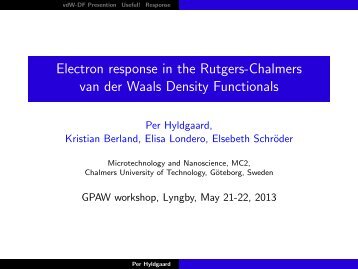 Electron response in the Rutgers-Chalmers van der Waals Density ...