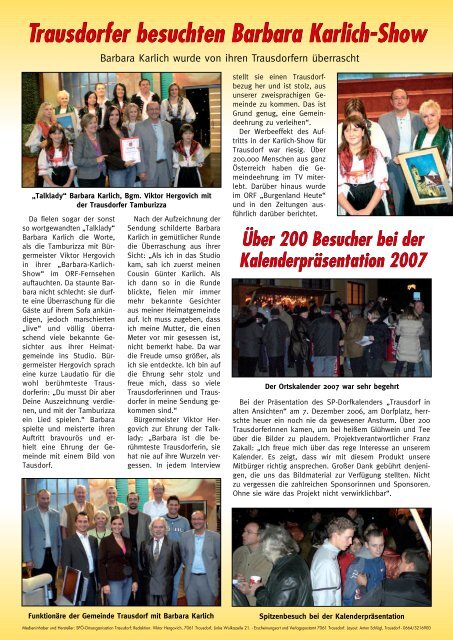 Dorfgschichten Dezember 2006 - bei der SPÃ Trausdorf