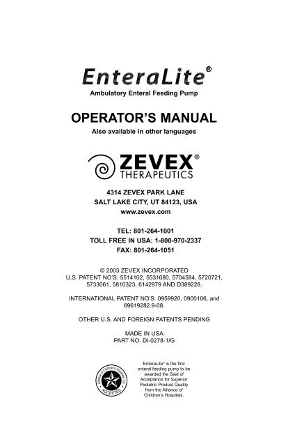 EnteraLite Operator's Manual - Moog Inc