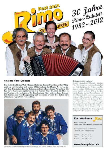 30 Jahre Rimo-Quintett 1982 – 2012