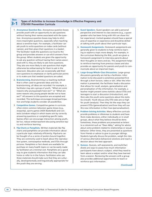 Reducing Adolescent Sexual Risk: A Theoretical - ETR Associates