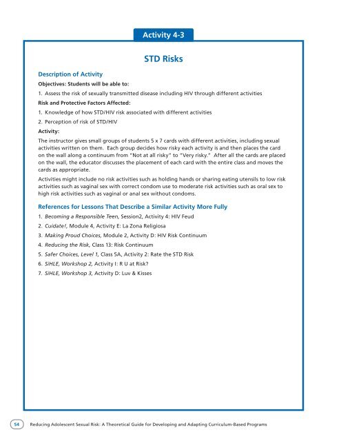 Reducing Adolescent Sexual Risk: A Theoretical - ETR Associates