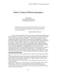 Simon Kow, Hobbes's Critique of Miltonian Independency