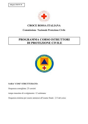 programma corso istruttori di protezione civile - CRI Trentino