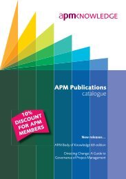 APM Publications catalogue - Association for Project Management