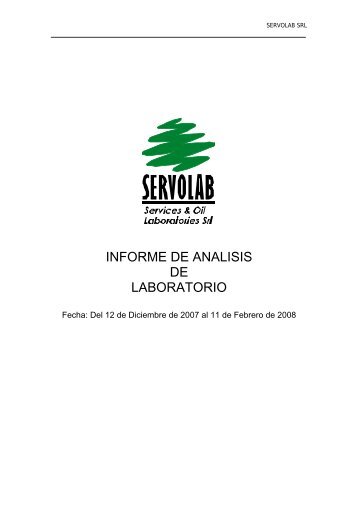 INFORME DE ANALISIS DE LABORATORIO - swisscontact