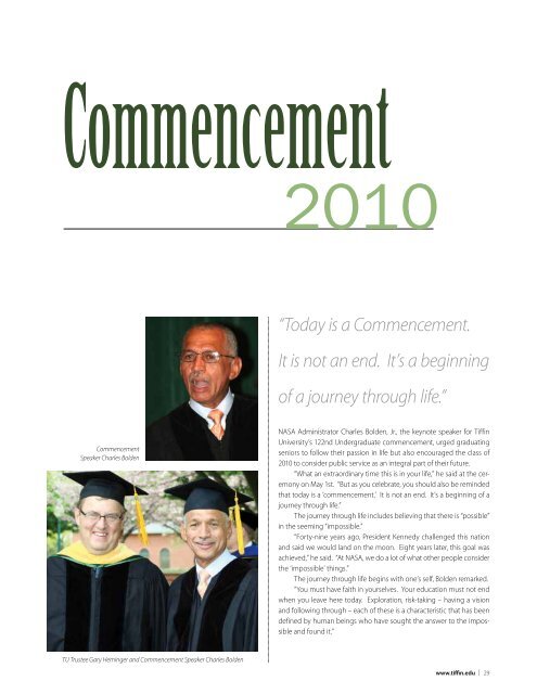 The Magazine of Tiffin University Spring / Summer 2010