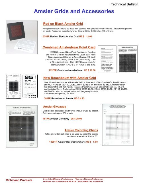 Amsler Recording Chart Instructions