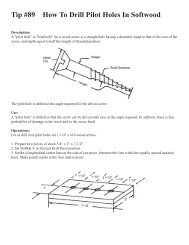 Tip #89 How To Drill Pilot Holes In Softwood - Shopsmith's ...