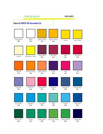 651 Color Chart - J Walker Sign Supply Web Site Home and ...