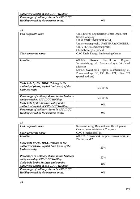 SECURITIES PROSPECTUS