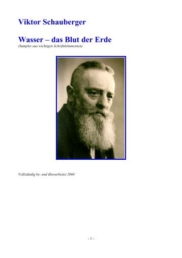 Viktor Schauberger Wasser â€“ das Blut der Erde - blattmann