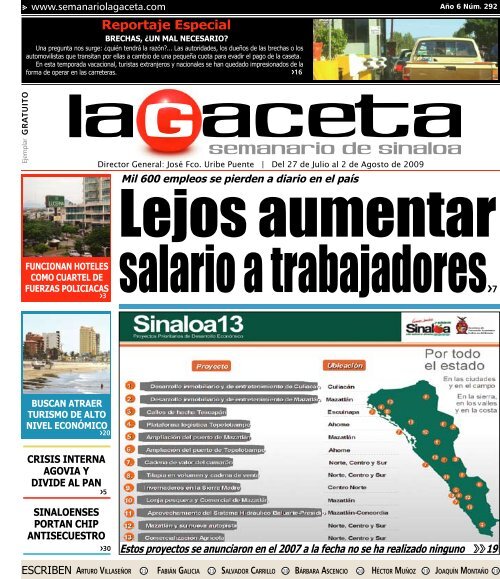 Reportaje Especial - SEMANARIO LA GACETA