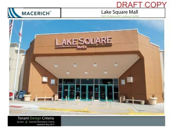 Lake Square Mall General Information Criteria - Macerich