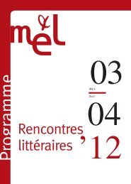 Lire le programme complet des rencontres littÃ©raires au Petit ... - Scam